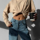 Лонгслів unisex з вишивкою бежевий 