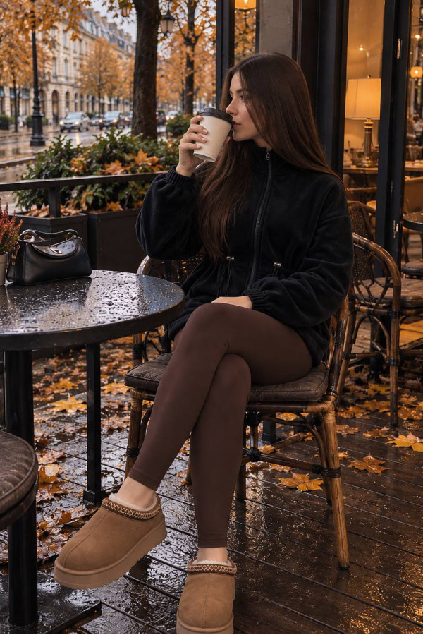 Флісова кофта на затяжці чорна